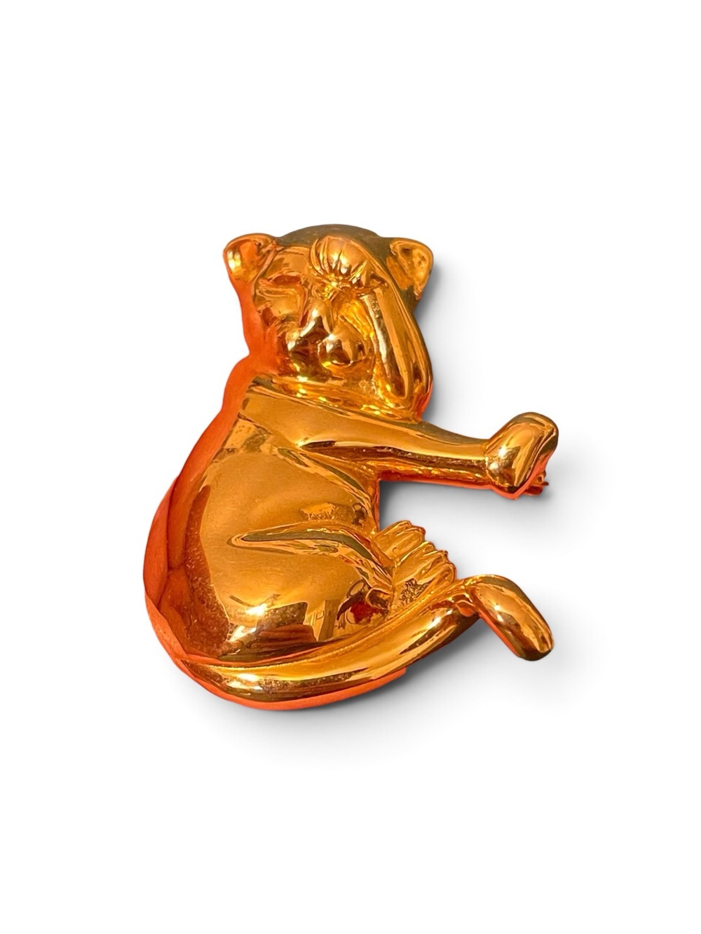 Vintage Anne Klein “Sleeping Kitty” Gold-Tone Brooch - Picture 3 of 5